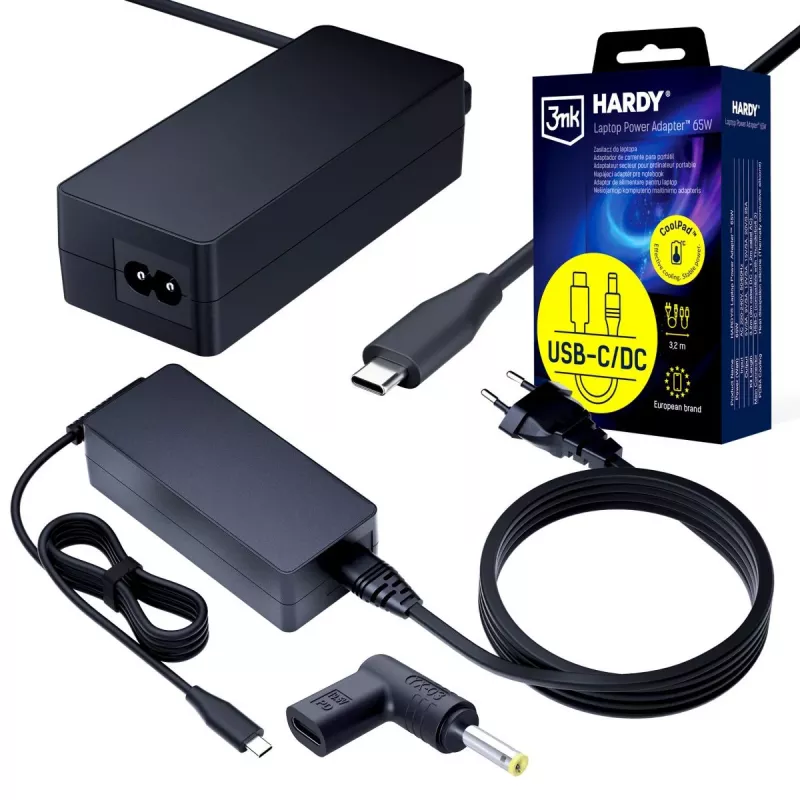 3MK PROTECTION 65W adaptador de alimentación universal para portátil 20V USB-C/DC 4.0x1.7mm - 3mk Hardy