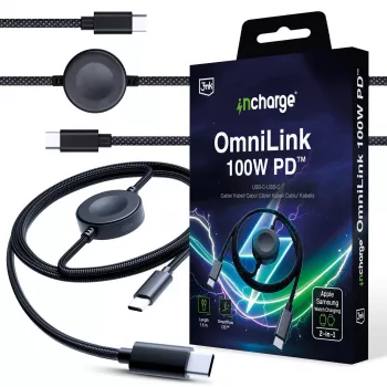 3MK PROTECTION 3mk incharge® OmniLink 100W PD negro cable USB-C a USB-C de 1,5 m
