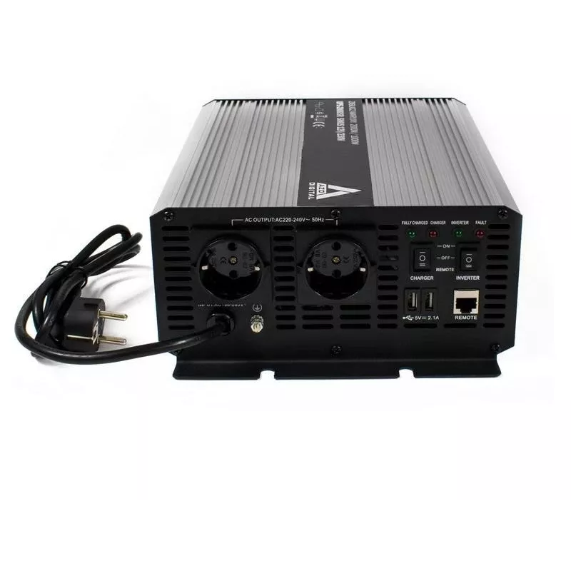 AZO DIGITAL Sistema de alimentación ininterrumpida (SAI + AVR) 12V UPS-2000SR 2000VA 1400W línea interactiva