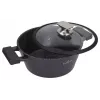 Zwieger Black Stone set de 6 ollas, 3 ollas con tapas, aluminio forjado, apto para inducción, negro