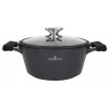 Zwieger Black Stone set de 6 ollas, 3 ollas con tapas, aluminio forjado, apto para inducción, negro