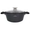 Zwieger Black Stone set de 6 ollas, 3 ollas con tapas, aluminio forjado, apto para inducción, negro