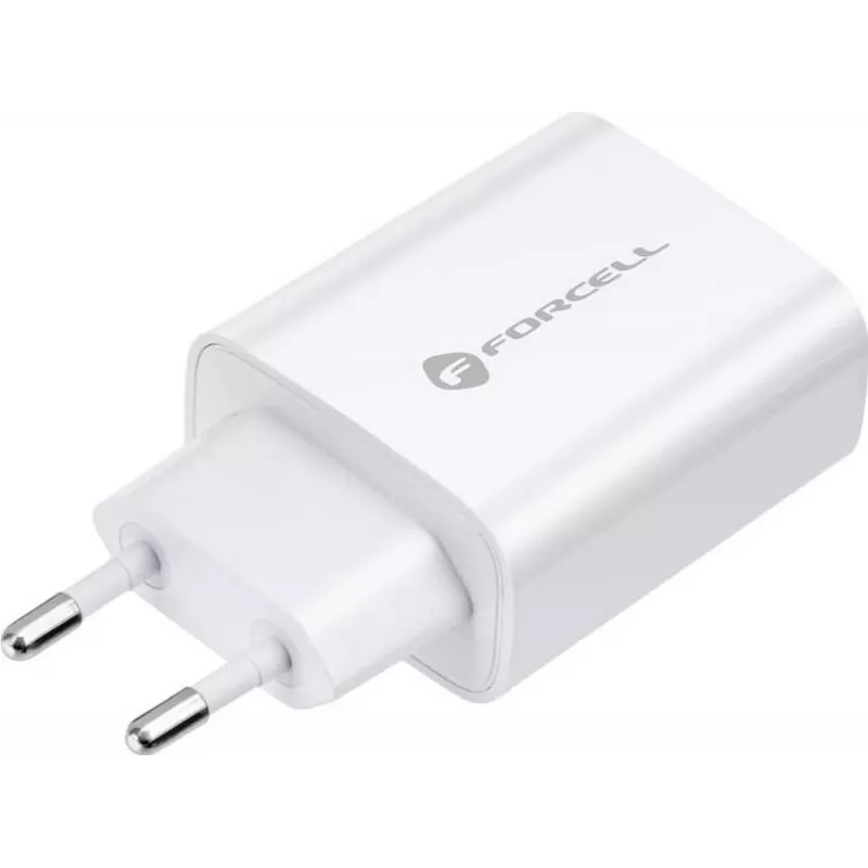 FORCELL F-ENERGY TFK-TC-20WPD Fuente de alimentación USB-C con cable USB-C a Lightning, 20W PD QC4.0, 3A, blanco