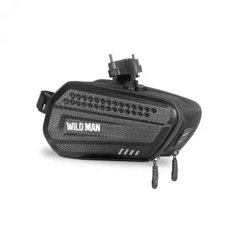 WILDMAN bolsa de sillín L ES7 1.2L bolsa de sillín de bicicleta negra