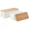 MOZOS KBO-LW-WOOD caja de gestión de cables de bambú para regletas, madera natural