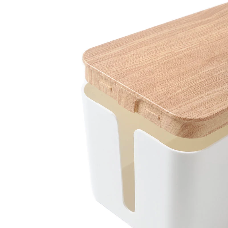 MOZOS KBO-LW-WOOD caja de gestión de cables de bambú para regletas, madera natural