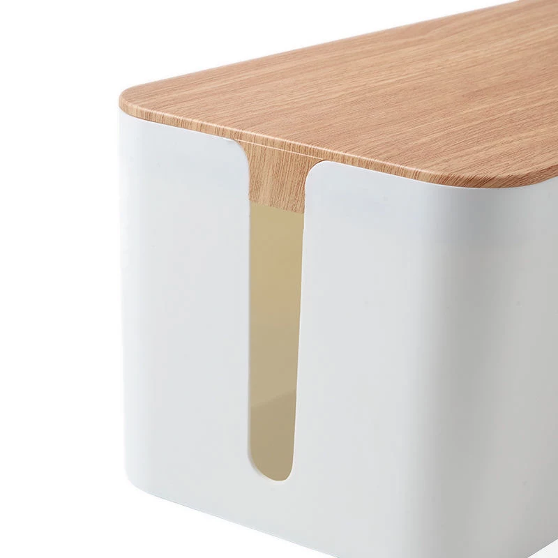 MOZOS KBO-LW-WOOD caja de gestión de cables de bambú para regletas, madera natural