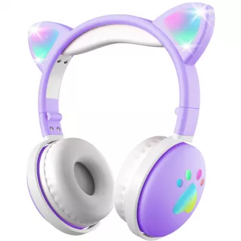 MOZOS KID DOG Auriculares inalámbricos para niños violeta
