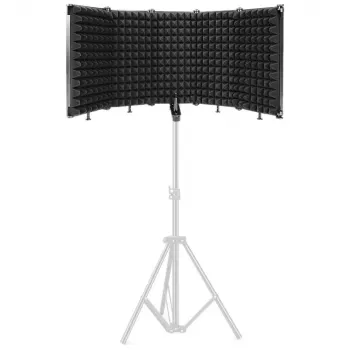 Mozos MSHIELD-CABIN-ECO Escudo aislante acústico para micrófono, 5 paneles, negro