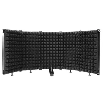 Mozos MSHIELD-CABIN-ECO Escudo aislante acústico para micrófono, 5 paneles, negro