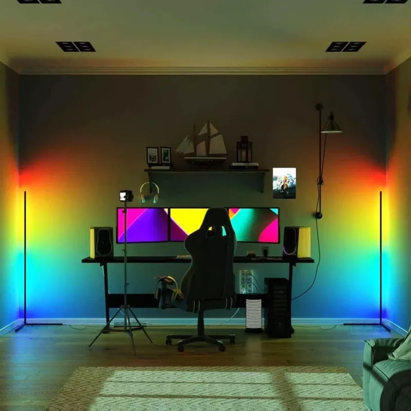 MOZOS LC-RGB Lámpara de pie de esquina LED blanca
