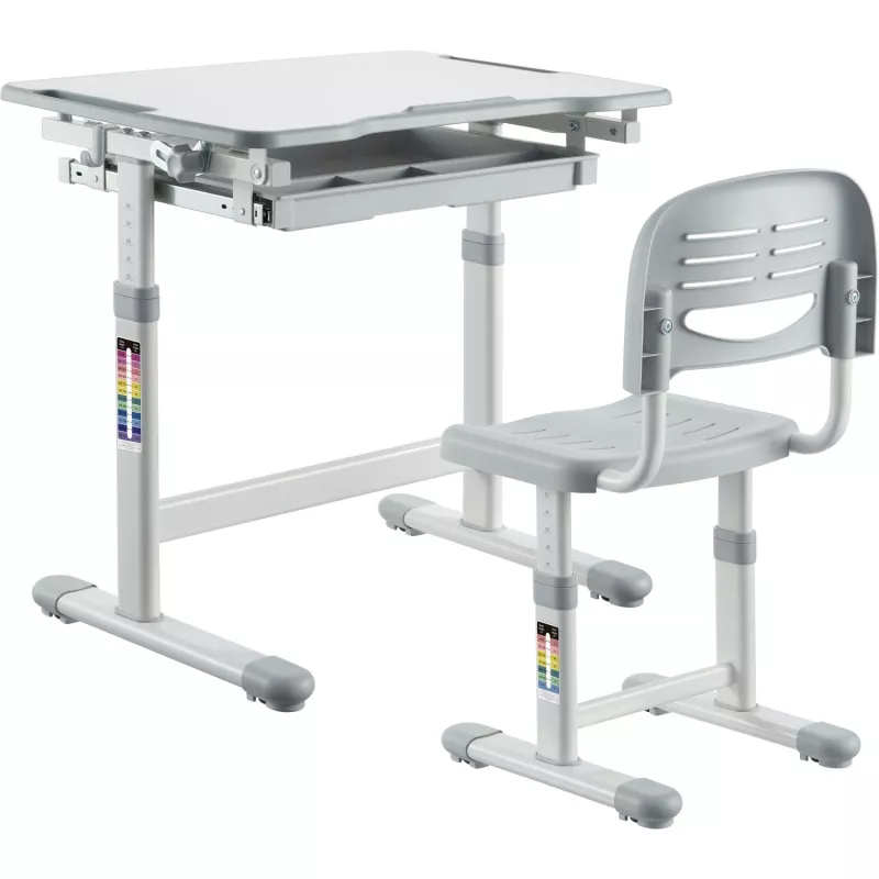 MOZOS DC-SET Conjunto de escritorio y silla ajustables en altura gris