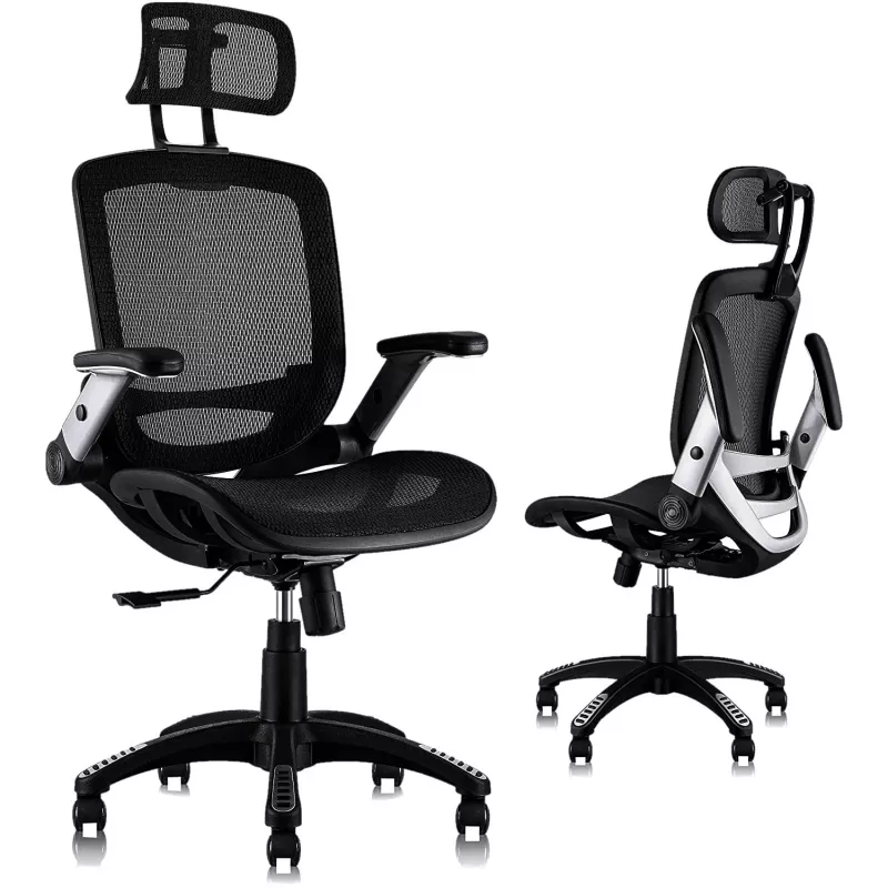 MOZOS ERGO-C Silla de oficina ergonómica premium con respaldo de malla, negra