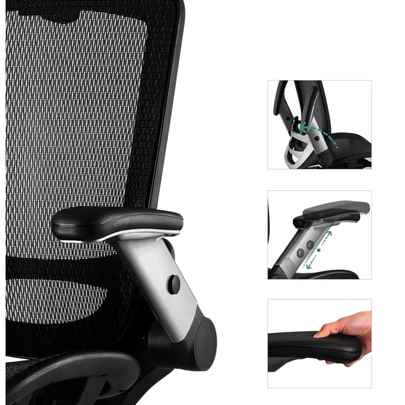 MOZOS ERGO-C Silla de oficina ergonómica premium con respaldo de malla, negra