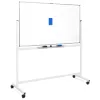 MOZOS Pizarra blanca magnética giratoria móvil 100x70 cm