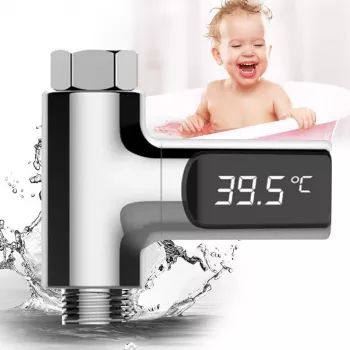 MOZOS Termómetro de ducha digital LED, alimentado por agua