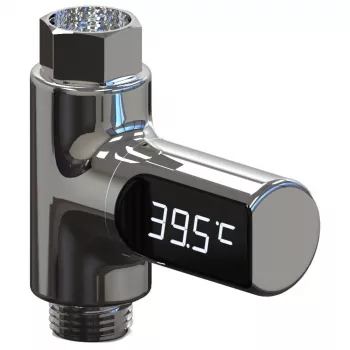 MOZOS Termómetro de ducha digital LED, alimentado por agua