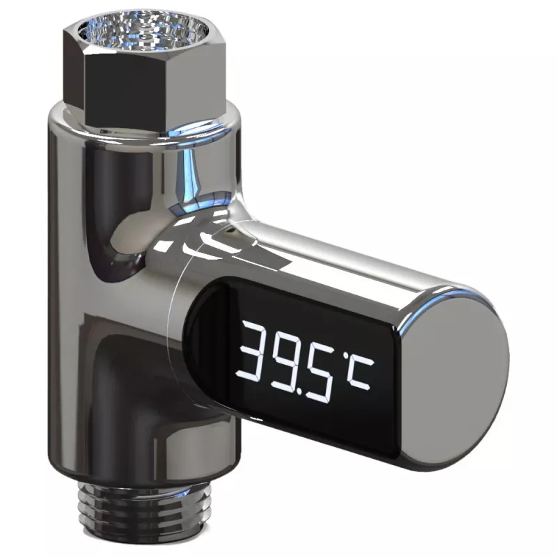 MOZOS Termómetro de ducha digital LED, alimentado por agua