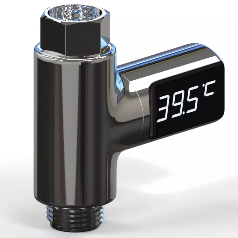 MOZOS Termómetro de ducha digital LED, alimentado por agua