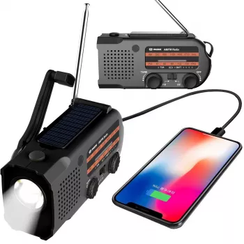 MOZOS ER-01 Radio AM/FM solar y dinamo 5000 mAh