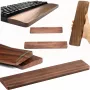 MOZOS KTW2 Reposamuñecas de madera para teclados de tamaño completo, nogal natural, 44 x 8 x 1,6 cm