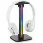 MOZOS D11 soporte para auriculares RGB LED con hub USB y conexión de audio