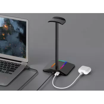 MOZOS D12 soporte para auriculares RGB LED para auriculares over-ear