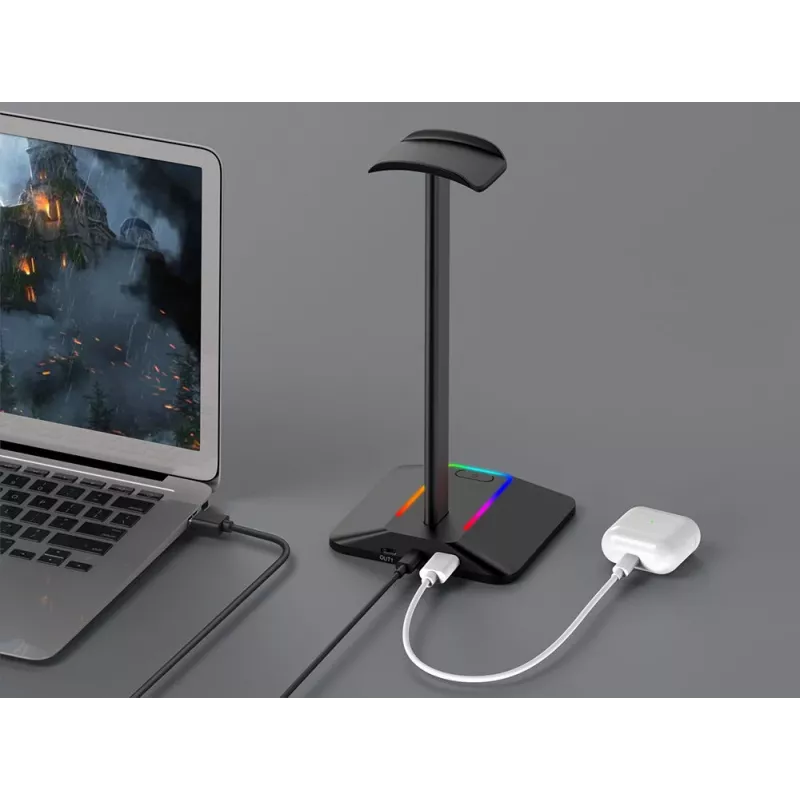 MOZOS D12 soporte para auriculares RGB LED para auriculares over-ear