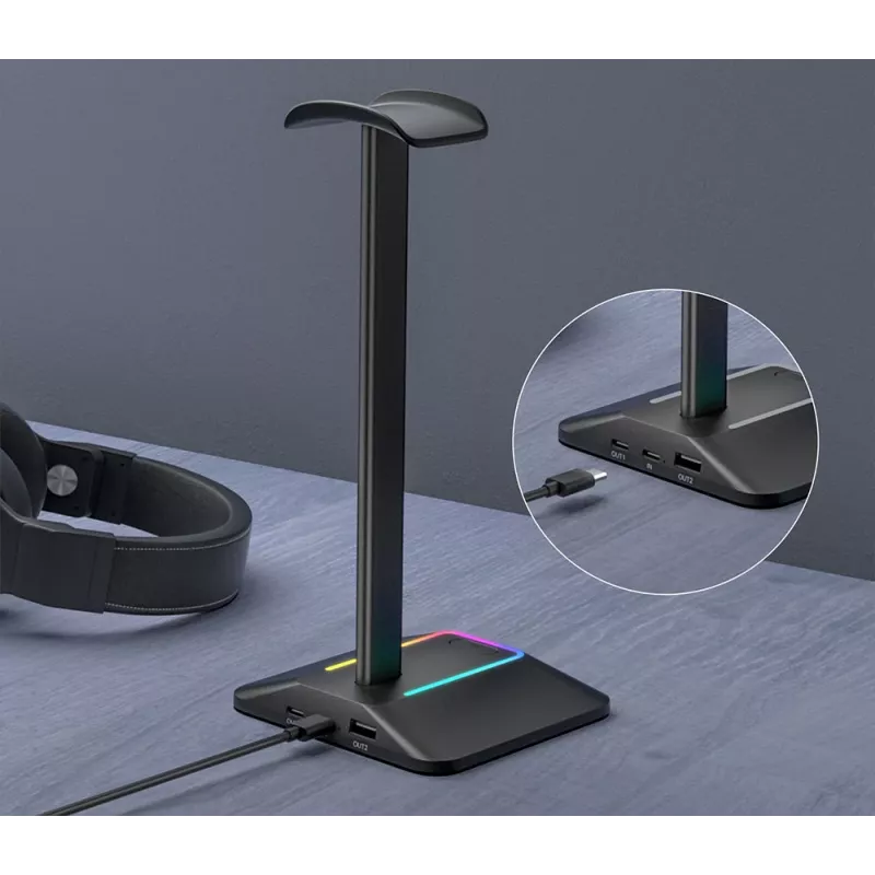 MOZOS D12 soporte para auriculares RGB LED para auriculares over-ear