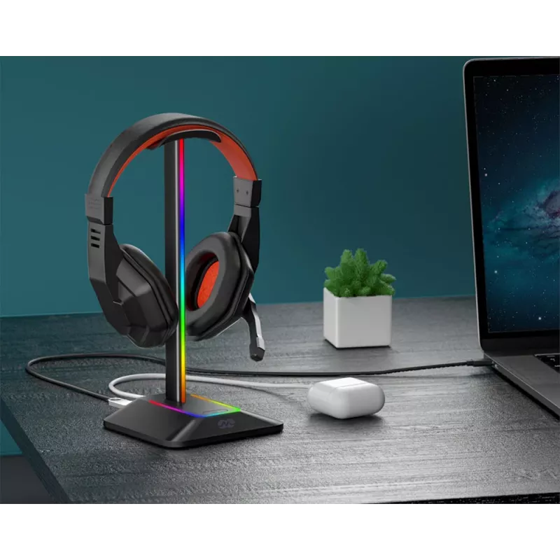 MOZOS D12 soporte para auriculares RGB LED para auriculares over-ear