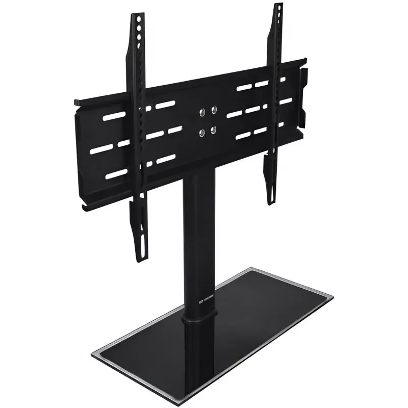MOZOS TS1 pie universal para TV de 32 inch a 65 inch, base de cristal templado, columna de acero, negro, altura ajustable, VESA hasta 600x400, máx. 40 kg