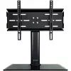 MOZOS TS1 pie universal para TV de 32 inch a 65 inch, base de cristal templado, columna de acero, negro, altura ajustable, VESA hasta 600x400, máx. 40 kg