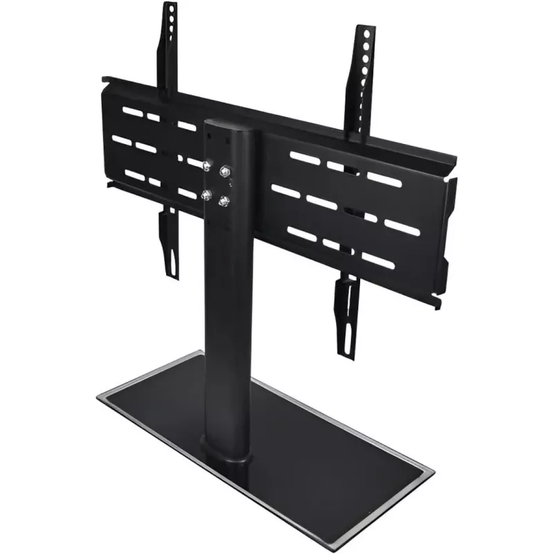 MOZOS TS1 pie universal para TV de 32 inch a 65 inch, base de cristal templado, columna de acero, negro, altura ajustable, VESA hasta 600x400, máx. 40 kg