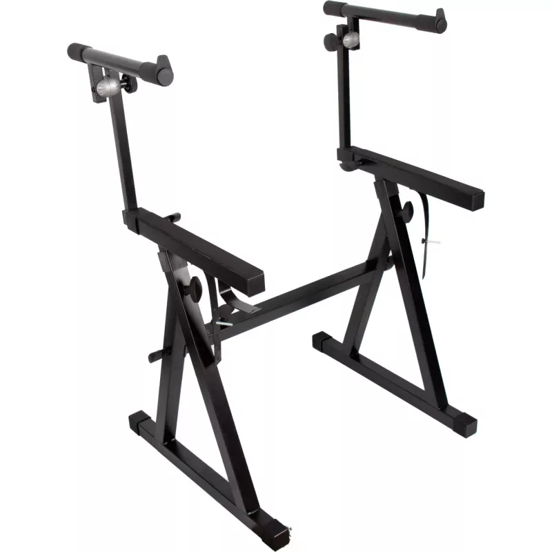 MOZOS KSX4 soporte de teclado estilo X para piano, piano digital, teclado, acero, negro, altura ajustable 650-980 mm, ancho 300-800 mm, capacidad de carga 20 kg, plegable