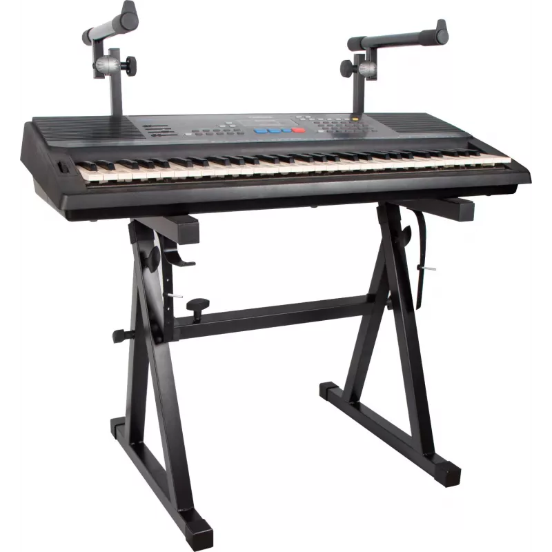 MOZOS KSX4 soporte de teclado estilo X para piano, piano digital, teclado, acero, negro, altura ajustable 650-980 mm, ancho 300-800 mm, capacidad de carga 20 kg, plegable