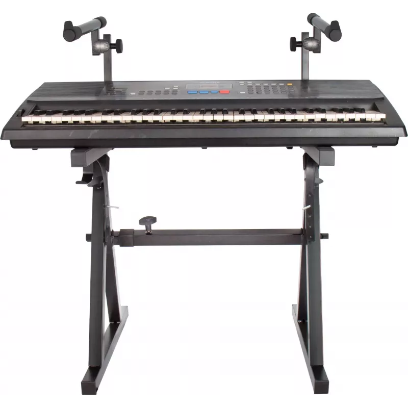 MOZOS KSX4 soporte de teclado estilo X para piano, piano digital, teclado, acero, negro, altura ajustable 650-980 mm, ancho 300-800 mm, capacidad de carga 20 kg, plegable