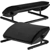 MOZOS FS3 reposapiés ergonómico para la oficina, negro, altura ajustable 110-170 mm, inclinación hasta 30°, superficie antideslizante