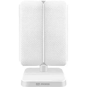 MOZOS ML10X espejo de maquillaje LED con aumento 10x, 3 modos de color, atenuación continua, giro 360°, recargable por USB-C, blanco