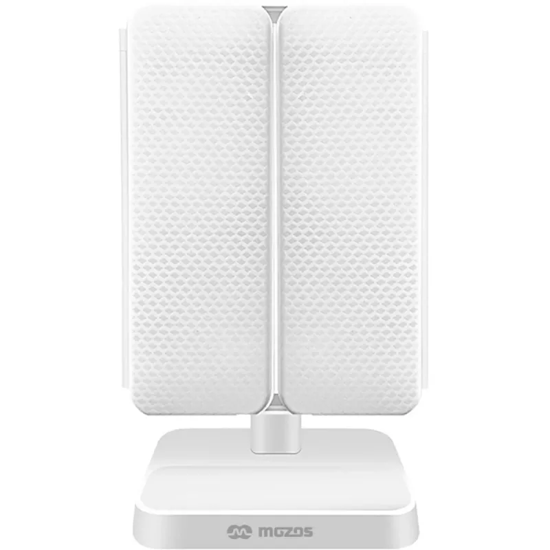 MOZOS ML10X espejo de maquillaje LED con aumento 10x, 3 modos de color, atenuación continua, giro 360°, recargable por USB-C, blanco