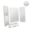 MOZOS ML10X espejo de maquillaje LED con aumento 10x, 3 modos de color, atenuación continua, giro 360°, recargable por USB-C, blanco