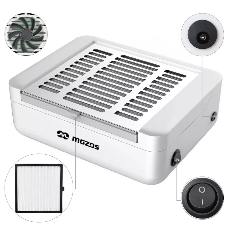 MOZOS LG608 aspirador de polvo de uñas 40W blanco