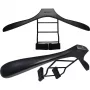 MOZOS WS-BK perchero de coche para reposacabezas, negro/plata, acero inoxidable y ABS, capacidad de carga 20 kg
