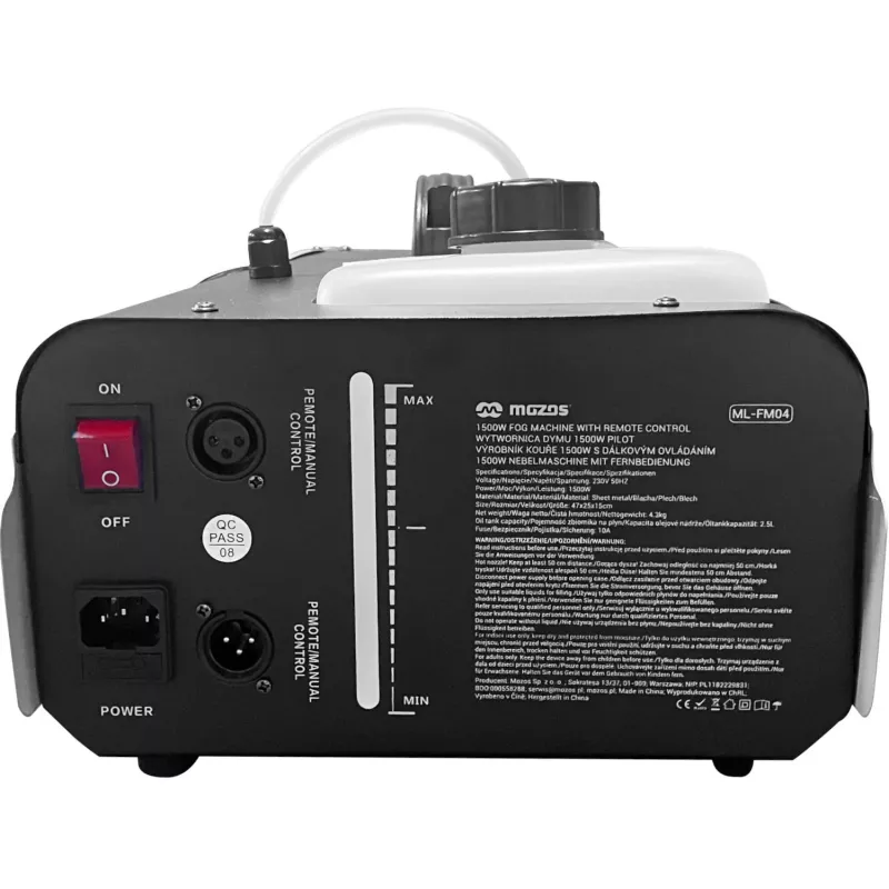 MOZOS ML-FM04 máquina de niebla 1500W con piloto
