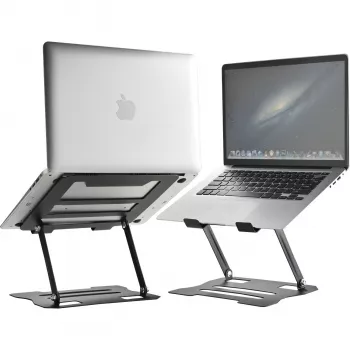 MOZOS N2-BK soporte ergonómico para portátil - negro, altura ajustable, plegable, aluminio