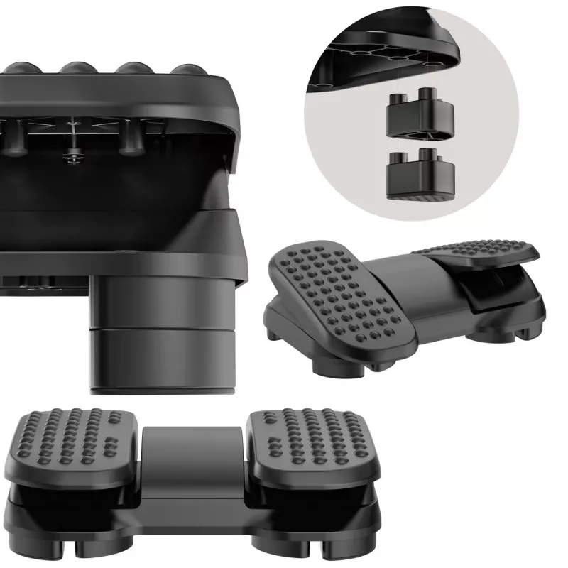 MOZOS FS6 Reposapiés de oficina negro ajustable ergonómico con nódulos de masaje