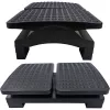 MOZOS FS8 Reposapiés ergonómico para oficina - Altura e inclinación ajustables, superficie de masaje antideslizante, negro