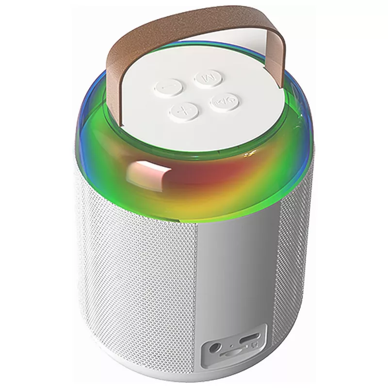 MOZOS MK Micrófono de karaoke blanco con altavoz Bluetooth