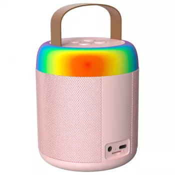 MOZOS MK Micrófono de karaoke rosa con altavoz Bluetooth
