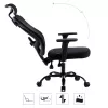 MOZOS ERGO-X Silla de oficina ergonómica con soporte lumbar y reposacabezas ajustables, negra