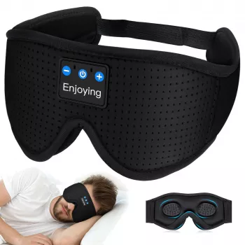 MOZOS LC001-V2 Antifaz para dormir Bluetooth con altavoces estéreo, negro